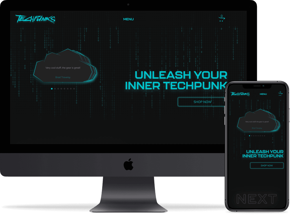 Techpunks Website on Mac desktop and Apple iPhone